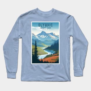 Olympic National Park Travel Poster Long Sleeve T-Shirt